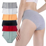 1 Pack Soft Cotton Briefs Women High Waist Panties Ladies Solid Color Women's Full Coverage Plus Size Lingerie M-2XL Intimates