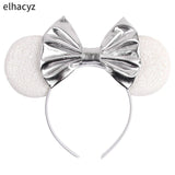 2025 Chic Disney Embroidery Sequin Minnie Ears Headband DOT Bow Hairband Girls Women Party Head Wear Kids DIY Hair Accessories