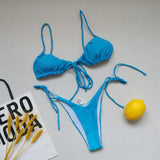 21 Colors New Sexy Bikini Women Solid Leopard Floral Print Swimwear Swimsuit Female Bandage Strap Beach Bikinis Set Bathing Suit