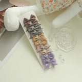 10Pcs/card Grosgrain Ribbon Bows Hair Clips For Girls Small Trailing Bowknots Hairpins Headwear Kids Hair Accessories
