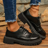 Fashion Printed Platform Oxford Shoes Women Comfortable Plus Size 43 Lace Up Pu Leather Shoes Woman Red Thick Sole Loafers Mujer