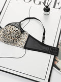 Women's Oversized Underwear With Pull-up And Anti Sagging Black Leopard Print Lace Design Suitable For Plump Women XL-4XL A2551