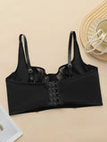 Women's sexy mesh breathable bra with steel rims push up straps adjustable close fitting underwear MR3058