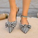New  Pointed Toe Flat Women Sandals 2026 Fashion Elegant Bow Closed Toe Female Shoes