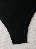 Strappy High Waist Bikinis 2026 Women Sexy Shell Swimsuit Solid Padded Swimwear Female Bathers Bathing Swimming Swim Suit