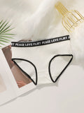 Women's High Waist Panties  Letter Elastic Waistband Soft Ribbed Fabric Comfortable Briefs for Daily Wear women bra K2809