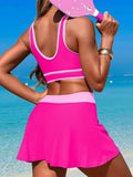 2026 Sporty Swimsuit Women Two Pieces High Waist Beach Dress Solid Swimwear Female Bathers Bathing Swimming Swim Suit Beachwear