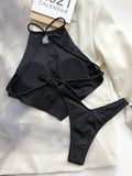 DEKA Summer Irregular Style Bikinis Set Women New Solid Hollow Push Up Swimsuit Sexy Brazilian Swimwear Female Biquini Beachwear