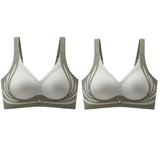2Pcs/Set Non-wire Push-Up Bras Women's Anti-sagging Lift-up Bra Side Support Adjustable Straps No Show Plus Size Underwear M-4XL