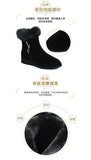 Plush Womens Boots Comfortable Hick-soled Fur Shoes Fashion Ladies Shoes Zipper Women Vulcanized Shoes Anti-slip Chaussure Femme
