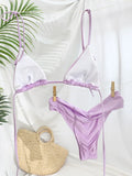 Miyouj Glitter Fabric Bikinis 2026 Sexy Bikini Set Folds Swimsuit Female Halter Bathing Suit Women Swimwear New Beachwear