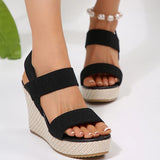 2025 Summer Chunky Wedges Sandals Women Slip On 10 Cm High Heels Sandalias Mujer Plus Size 36-43 Thick Platform Sandles Woman