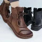 Shoes for Women  Cross-tied Ladies Boot Daily Boots Hot Sale Cotton Shoes Round Toe Comfortable Flat Shoes Women Ankle Boots