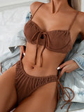 Wrinkled Underwried Bikinis 2026 Knotted Bikini Women Swimwear Female Swimsuit Two-pieces Bikini Set Push Up Bathing Suit Swim