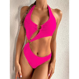 2026 Sexy Halter Asymmetric One Shoulder One Piece Swimsuit Women Swimwear Female Bather Bathing Suit Swim Lady Monokini V2660