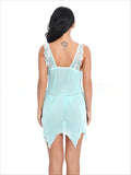 Toucheart Sexy Lingerie Set Women's Lace Nightgown Mesh See-through Suspender Dress Lace Patchwork Sexy Ultra Thin Pajama Set