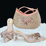 doershow Italian Shoe and Bag Set New 2024 Women Shoes and Bag Set In Italy blue Italian Shoes with Matching Bag  HTG1-3