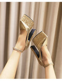 Spring and Autumn New Pattern Fashion European Style Super-high Heel Women's Shoes Banquet Sequin Sexy High-heeled Women Shoes