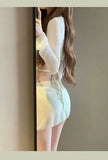 Women's Bikini Women's Four Piece Set, Split Fashion Skirt Style, Hollow Out, Conservative, Seaside Hot Spring Soaking