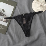 New Sexy Pink  Women's Underwear Low-Waisted Sexy Thong Attractive Breathable Women Panties Bra Rhinestone Fashion  Comfort Br