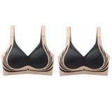 2Pcs/Set Non-wire Push-Up Bras Women's Anti-sagging Lift-up Bra Side Support Adjustable Straps No Show Plus Size Underwear M-4XL
