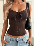 Summer women's Y2K sexy style solid color vest T-shirt halter top