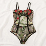 Toucheart Sexy Lingerie Embroidery Underwear Hollow Lace One-piece Suspender Nightgown Transparent Porn Sexy Female Lingerie New