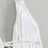Sexy Wrinkled Swimsuit One Piece Deep V-Neck Bikini Thong Swimwear Bodysuits Women Biquini Bathing Suits Black and White 2 Color