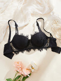 New One-piece Lace Bra for Women Push Up Adjustable Anti-sagging Feminine Latex Bra with Thickened Cup for Small Bust