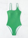 2026 Plain One Shoulder Swimsuit One Piece Solid Swimwear Women Sexy Bathers Bathing Swimming Swim Suit Female Beachwear