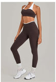 Women's Seamless Yoga Sets Sports Fitness Sleeveless Vest Hip-lifting Slim Fit Pants Suits Workout Gym Training Running Sets