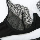 Toucheart 4 Piece Set Sexy Embroidered Lace Erotic Backless Lingerie For Women Mesh Patchwork Lace See-Through Sexy Lingerie Set