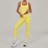 Women's Seamless Yoga Sets Sports Fitness Beauty Back Vest Hip-lifting Pants Slim-fit Suits Running Workout Gym Training Sets