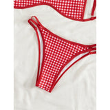 XS - L 2026 Plaid Printed Bikini Female Swimsuit Women Swimwear Polka Dot Bather Bathing Suit Swim Two-pieces Bikini set K8039