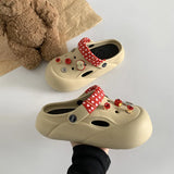 Women Fashion Clogs Indoor Street Slippers Cute DIY Apple Summer Autumn Platform Shoes Soft EVA Female Daily Walking Sandals