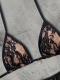 Sexy Black Lace Micro Bikini 2026 Mujer Women Shell Ornament Push Up Bra Bandage Triangle Swimsuit Beach Bathing Suit Swimwear