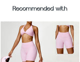 Women's Nylon Sports Bra Halter Sports Underwear Front Twist Naked Feel Sexy Yoga Gym Push Up Workout Padded Bralette Bathsuit