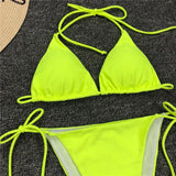 Sexy Neon Extreme Mini Micro String Bikini 2025 Women Swimsuit Female Swimwear Two-Piece Bikini Set Bathing Suit Swim Beach Wear