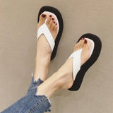2025 Women's Flat Flip Flops Sandals Black White Summer Shoes Casual Outdoor Wear Beach Vacation Slides