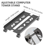 Mobile CPU Stand, Steel PC Tower Stand CPU Holder with Rolling Caster Wheels, Computer Tower Stand Fits Most PC for Home Office