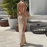 Sexy High Slit Crochet Knitted Tunic Beach Cover Up Long Dress Cover-ups Beach Dress Beach Wear Sarong Beachwear Female Women