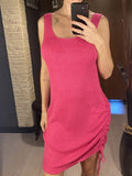 20 Colors Backless Lace Up Crochet Knitted Tunic Beach Cover Up Cover-ups Beach Dress Beach Wear Beachwear Female Women V5479