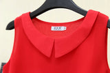 MOYISU New Arrival Summer Plus Size Outside Wear Large Size Doll Collar Loose Sleeveless Chiffon Vest Top Woman