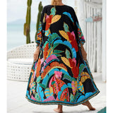 13 Colors Printed With Belt Crochet Knitted Tunic Beach Dress Beach Wear Beachwear Beach Cover Up Cover-upsFemale Women V7201