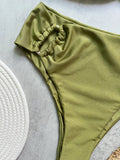 Shiny Sparkling U Shaped Female Swimsuit High Waist Bikini Women Swimwear Two-pieces Bikini Set Pool Bathing Suit Swim Beachwear