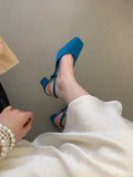 Summer Closed Toe Sandals Buckle Strap Summer Heels Mary Jane Thick Heels French Shallow Lolita Sandals OL Dress Shoes New 2026