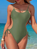 2026 Sexy Cut Out Monokini Swimsuit One Piece Solid String Swimwear Women Bathers Bathing Swimming Swim Suit Female Beach Wear