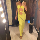 New Sexy Halter Tummy Cut Out Crochet Knitted Tunic Beach Cover Up Cover-ups Beach Dress Beach Wear Beachwear Female Women V5454