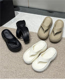 Women Beach Flip Flops Summer Platform Shoes Soft EVA Female Indoor Street Slippers Korean Style Girls Daily Walking Sandals