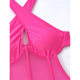 S - XL Underwired Cut Out Halter Women Swimwear One Piece Swimsuit Female Monokini High Cut Bather Bathing Suit Swim Lady V4418